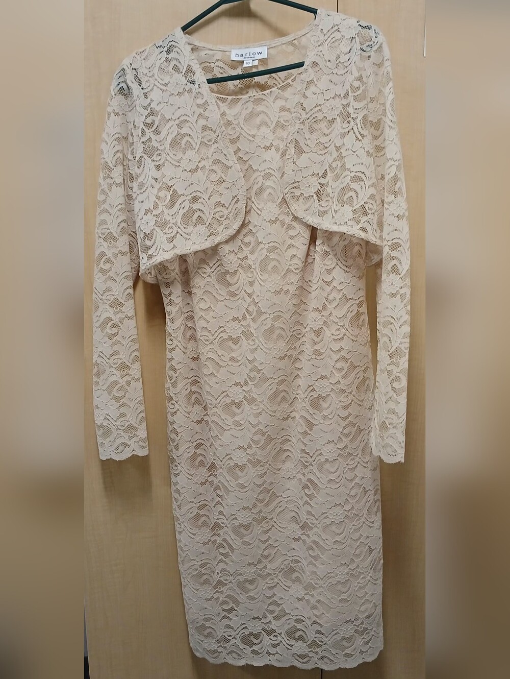 Harlow Lace Dress in Ivory Size 10 With Lace Jacket. Knee-length, Sleeveless